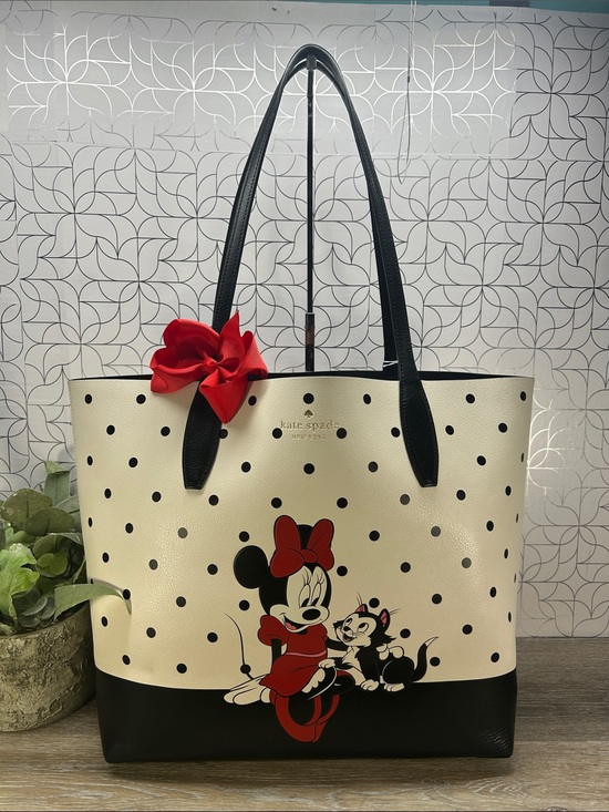 kate spade Handbags - 3285 Kate Spade Disney Minnie Mouse Polka Dot Tote Bag - Black & White 269133285